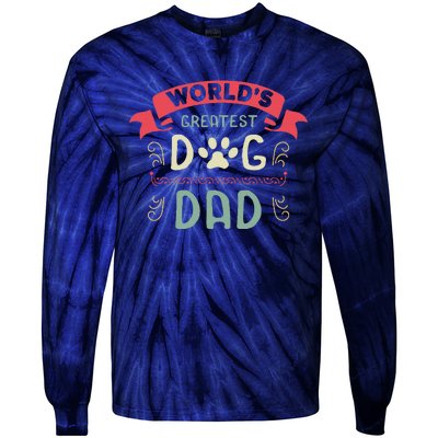 Dog Lover Fathers Day Paw Love Bark Puppy Breeder Doggy Tie-Dye Long Sleeve Shirt