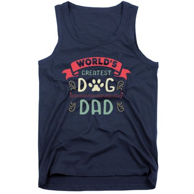 Dog Lover Fathers Day Paw Love Bark Puppy Breeder Doggy Tank Top