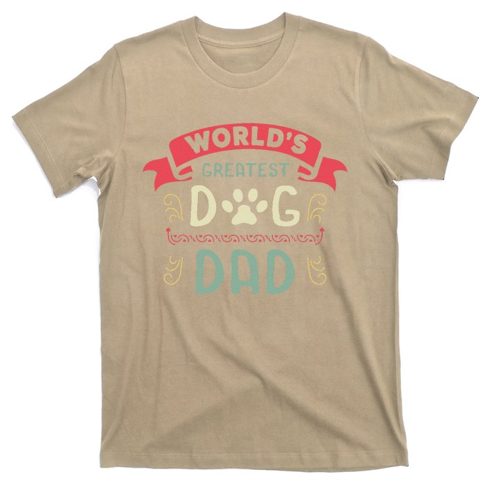 Dog Lover Fathers Day Paw Love Bark Puppy Breeder Doggy T-Shirt