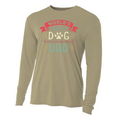 Dog Lover Fathers Day Paw Love Bark Puppy Breeder Doggy Cooling Performance Long Sleeve Crew