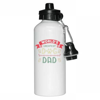 Dog Lover Fathers Day Paw Love Bark Puppy Breeder Doggy Aluminum Water Bottle 