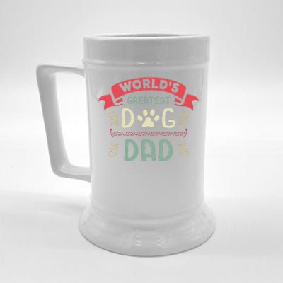 Dog Lover Fathers Day Paw Love Bark Puppy Breeder Doggy Beer Stein