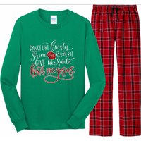 Dance Like Frosty Shine Like Rudolph Give Like Santa Love Like Jesus Christmas Long Sleeve Pajama Set