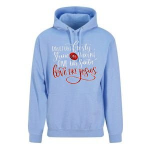 Dance Like Frosty Shine Like Rudolph Give Like Santa Love Like Jesus Christmas Unisex Surf Hoodie