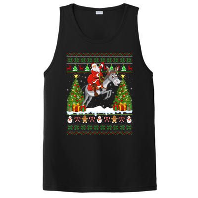 Donkey Lover Funny Ugly Santa Riding Donkey Christmas Gift PosiCharge Competitor Tank