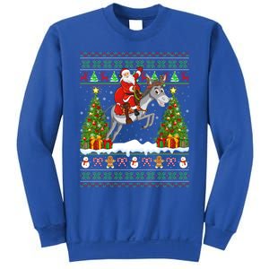 Donkey Lover Funny Ugly Santa Riding Donkey Christmas Gift Sweatshirt