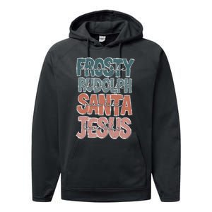 Dance Like Frosty Shine Rudolph Give Santa Love Like Jesus Performance Fleece Hoodie