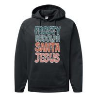 Dance Like Frosty Shine Rudolph Give Santa Love Like Jesus Performance Fleece Hoodie