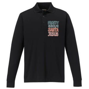 Dance Like Frosty Shine Rudolph Give Santa Love Like Jesus Performance Long Sleeve Polo