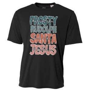 Dance Like Frosty Shine Rudolph Give Santa Love Like Jesus Cooling Performance Crew T-Shirt