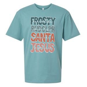 Dance Like Frosty Shine Rudolph Give Santa Love Like Jesus Sueded Cloud Jersey T-Shirt