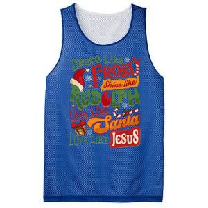 Dance Like Frosty Shine Rudolph Give Santa Love Like Jesus Mesh Reversible Basketball Jersey Tank