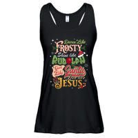 Dance Like Frosty Shine Rudolph Give Santa Love Like Jesus Ladies Essential Flowy Tank