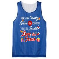 Dance Like Frosty Shine Rudolph Give Santa Love Like Jesus Mesh Reversible Basketball Jersey Tank