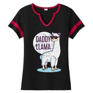 Daddy Llama Funny Dad Gift Fathers Day Ladies Halftime Notch Neck Tee