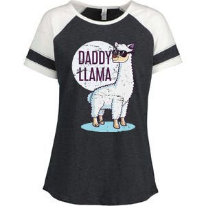 Daddy Llama Funny Dad Gift Fathers Day Enza Ladies Jersey Colorblock Tee