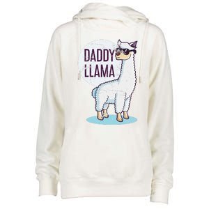 Daddy Llama Funny Dad Gift Fathers Day Womens Funnel Neck Pullover Hood