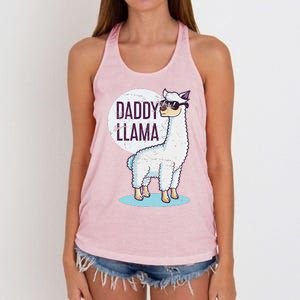 Daddy Llama Funny Dad Gift Fathers Day Women's Knotted Racerback Tank