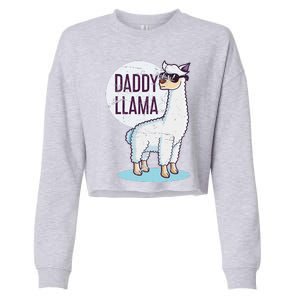 Daddy Llama Funny Dad Gift Fathers Day Cropped Pullover Crew