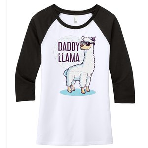 Daddy Llama Funny Dad Gift Fathers Day Women's Tri-Blend 3/4-Sleeve Raglan Shirt