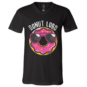 Donut Lord Funny Doughnut Lover V-Neck T-Shirt