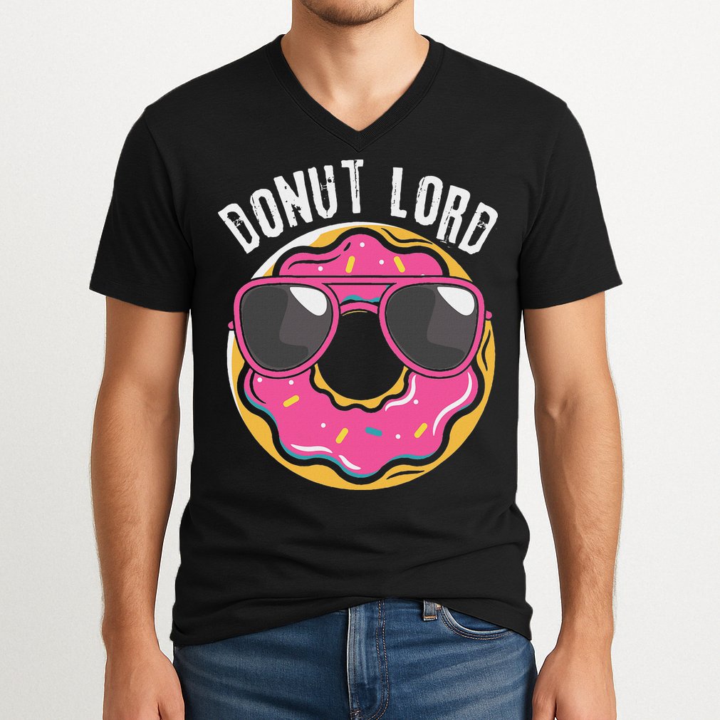 Donut Lord Funny Doughnut Lover V-Neck T-Shirt