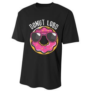 Donut Lord Funny Doughnut Lover Performance Sprint T-Shirt