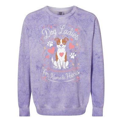 Dog Ladies For Kamala Harris Gift Colorblast Crewneck Sweatshirt