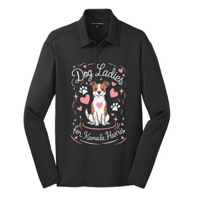 Dog Ladies For Kamala Harris Gift Silk Touch Performance Long Sleeve Polo