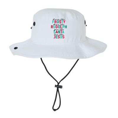 Dance Like Frosty Shine Like Rudolph Give Like Santa Love Like Jesus Bucket Hat