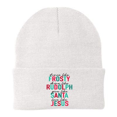 Dance Like Frosty Shine Like Rudolph Give Like Santa Love Like Jesus Knit Cap Winter Beanie