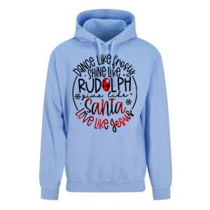 Dance Like Frosty Shine Rudolph Give Santa Love Like Jesus Unisex Surf Hoodie