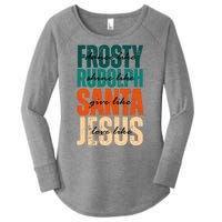 Dance Like Frosty Shine Like Rudolph Give Like Santa Love Like Jesus Women's Perfect Tri Tunic Long Sleeve Shirt