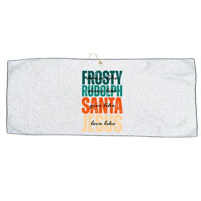 Dance Like Frosty Shine Like Rudolph Give Like Santa Love Like Jesus Large Microfiber Waffle Golf Towel