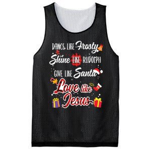 Dance Like Frosty Shine Rudolph Give Santa Love Like Jesus Mesh Reversible Basketball Jersey Tank