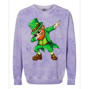 Dabbing Leprechaun Funny Gifts St Patricks Day Colorblast Crewneck Sweatshirt