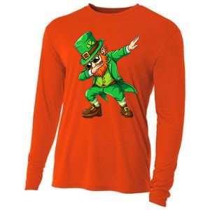 Dabbing Leprechaun Funny Gifts St Patricks Day Cooling Performance Long Sleeve Crew