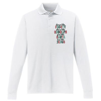 Dance Like Frosty Shine Like Rudolph Give Like Santa Xmas Performance Long Sleeve Polo