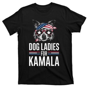 Dog Ladies For Kamala Funny Dog 2024 President Kamala Harris T-Shirt