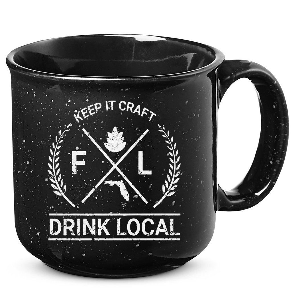Drink Local Florida Vintage Craft Beer Brewing 15oz Campfire Ceramic Mug