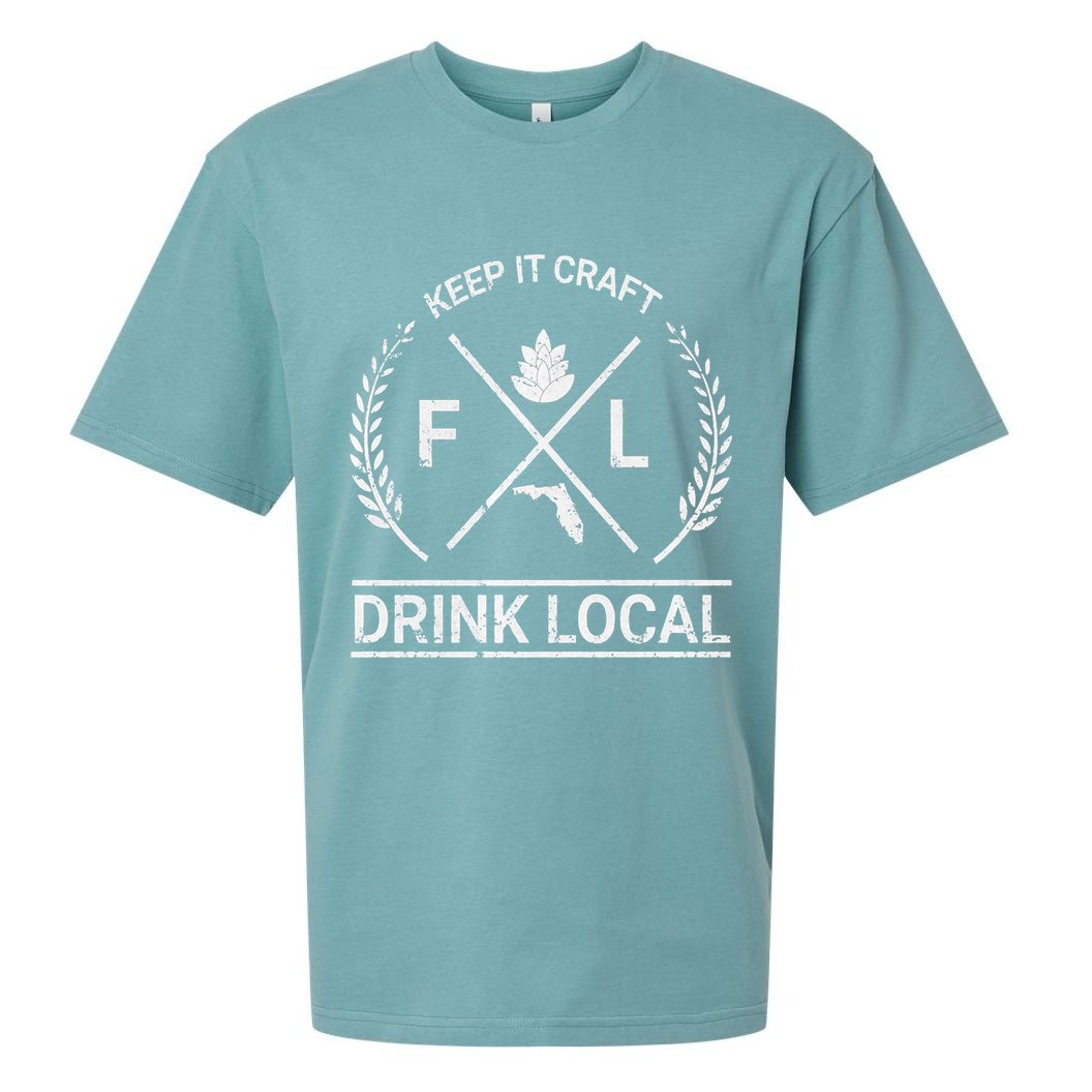 Drink Local Florida Vintage Craft Beer Brewing Sueded Cloud Jersey T-Shirt