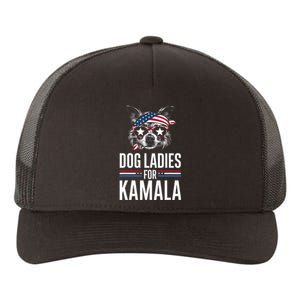 Dog Ladies For Kamala Funny Dog 2024 President Kamala Harris Yupoong Adult 5-Panel Trucker Hat