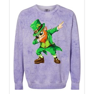 Dabbing Leprechaun Funny Gifts St Patricks Day Colorblast Crewneck Sweatshirt