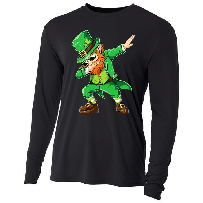 Dabbing Leprechaun Funny Gifts St Patricks Day Cooling Performance Long Sleeve Crew