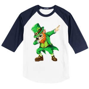 Dabbing Leprechaun Funny Gifts St Patricks Day Baseball Sleeve Shirt