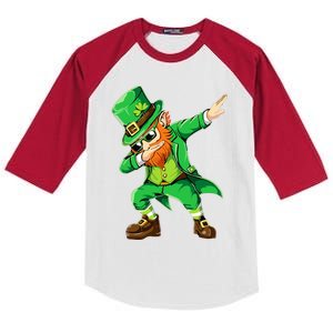 Dabbing Leprechaun Funny Gifts St Patricks Day Kids Colorblock Raglan Jersey