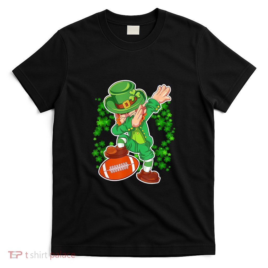 Dabbing Leprechaun Football St Patrick's Day Boys Kids  T-Shirt