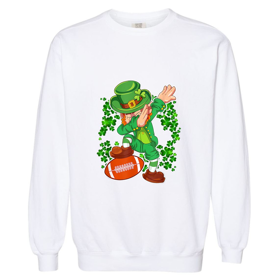 Dabbing Leprechaun Football St Patrick's Day Boys Kids  Garment-Dyed Sweatshirt