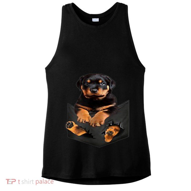 Dog Lovers Funny Gift Rottweiler In Pocket Funny Dog Rottweiler Funny Gift Ladies PosiCharge Tri-Blend Wicking Tank