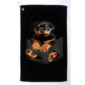 Dog Lovers Funny Gift Rottweiler In Pocket Funny Dog Rottweiler Funny Gift Platinum Collection Golf Towel